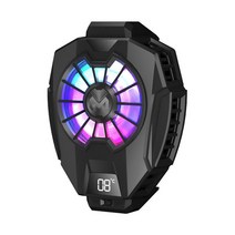 usb 전화 쿨러 반도체 듀얼 냉각 팬 라디에이터 스마트 폰 온도 디스플레이 방열판, Black 2