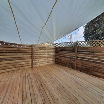 야외 테라스 차광막 농막천막 가게 썬쉐이드 사각3.5M, 초록원숭이 사각 밀크라떼