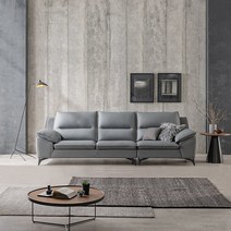 [페다] 바흐 프리미엄 이태리 통가죽 슈텔른천연면피 황소가죽 4인 소파, 그레이