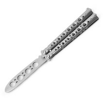 휴대용 접이식 나비 나이프 CSGO Balisong 트레이너 스테인레스 스틸 포켓 연습 야외 게임용 훈련 도구, 01 01