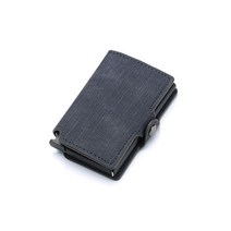 남자명품시계 Zovyvol- 이름 신용 카드 홀더 지갑 RFID 차단 알루미늄 상자 걸쇠 케이스 가죽