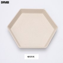 DFMEI 밀짚 육각 토골 접시 딥 과일 접시 디저트 접시, 북유럽미, 2P