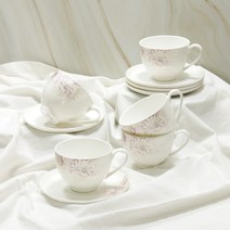 한국도자기 펄국화 커피잔 세트 5인 10p 컵앤소서