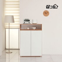아더 낮은 주방수납장 진열장 그릇장 800, 오크화이트