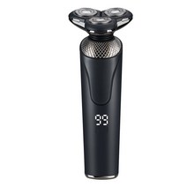 DFMEI 전기면도기 스마트 고출력 액정표시장치, 기본+코털+귀밑머리+세안+칼날, 올블랙