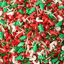 크리스마스토퍼 20g 식용 산타 크리스마스 스노우 크루치 설탕 비즈 진주 공 DIY 스프링클 레드 입술 케이, 11 20g Chris sugar 11