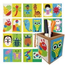 [동화오피스] 데코샌드 연필꽂이만들기 / 샌드아트 DIY 어린이 만들기키트, 203 천사+해달별, 1개
