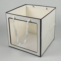 윈도우 쇼핑백 리유저블 백 꽃다발 바닥 넓은 정사각 도시락 pvc 졸업 특대형 선물용 종이 가방 화분 케이크 다회용 옷가게 꽃집 큰 투명창 봉투 손잡이 작은 무지 구디백 튼튼한