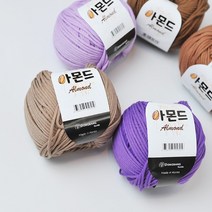 패션메이드 아몬드 코마면 뜨개 가방 소품 의류 인형실1팩(5볼), 36번