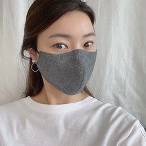 [미스블혹] 코 와이어 필터 교체형 꽃 체크 무지 면 마스크