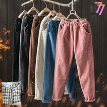 77우먼스 여성 코듀로이 골덴 바지 기모 안감 빅사이즈 99 바지 하의 [리현]