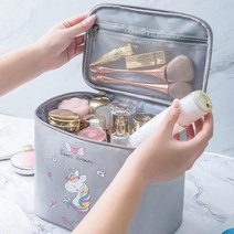 메이크업 실기재료 박스 폭깊은 파우치 왁싱가방, 1개, 블루