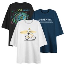 엠제이스타 5부티 오버핏 반팔티 3종 모음 캐주얼 루즈핏 남성 빅사이즈 남녀공용