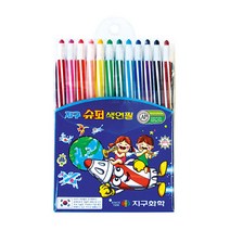 지구화학 12색 슈퍼색연필/011010/색연필 투명이 돌돌이, 단품