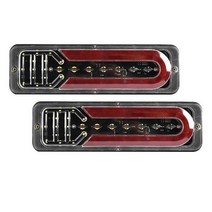 후진가이드램프 12V24V 트레일러 트럭 캐러밴 자동차 Led 후면 정지 테일 라이트 방수 흐름 스티어링 브레, 06 2PCS_01 12V