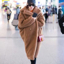 데일리 뽀글이 베어 코트 롱 빅카라 모조 페이크 퍼 양털 빅사이즈 루즈핏 아우터 보온