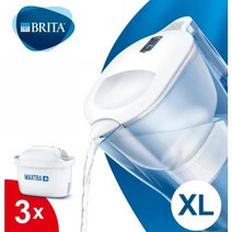 정수기 필터 연수기 BRITA Marella XL 워터 용기 35L 3X MAXTRA 카트리지 포함 흰색 파란색 가정용 주방, 없음, BRITA Marella XL White 3