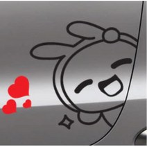 빼꼼스티커 차량용 자동차 데칼 스티커 코나 뒷문 아우디 카니발 QM5 스쿠터 얼룩가리기 올뉴말리부 NF소나타 뒷유리 스크래치커버 K3 아반떼MD 베뉴, 오렌지, 우측 소형