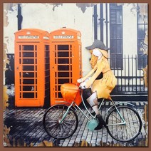 신나라-닷컴_빈티지 자전거 여인 액자 벽장식 다용도 앤틱 인테리어용품 디자인 거실 팬시_ tlsskfk, 신-컴-선택사항없습니다