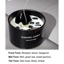 캔들만들기재료 캔들유리용기 소이캔들만들기 DIY가정용 크리스탈 스톤 아로마 양초 유리 방에 향기로운, 06 Black