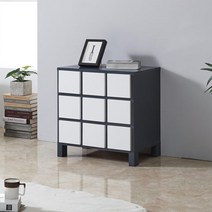 예작 고급 도장 프레임 3단 9칸 서랍장 600 단스 RC48, 네이비