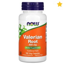 나우푸드 Valerian 뿌리 발레리안 루트 뿌리 추출물 500mg 100캡슐 트레디셔널