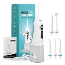 휴대용 무선 구강세정기 가정용 치아 세척기 구강관리 / IPX8 안전방수, 흰색