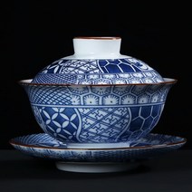 경덕진 개완 중국식 찻잔 중국찻잔 청화 차도구 홈카페 티팟, C 180ml