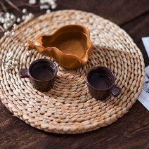 볏짚받침 라탄캠핑냄비받침 하이라이트보호매트