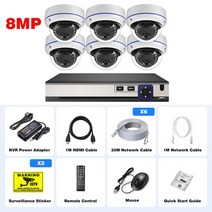 Gadinan 파손 방지 돔 카메라 시스템 CCTV 야외 IP 홈 비디오 키트 감시 4K POE 10CH NVR 8MP, 03 10CH NVR x6 Cameras_01 8t