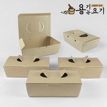 [용기는요기] 치킨박스 닭강정 크로플 마카롱 튀김 크라프트 일체형 포장상자 (300개 /소)