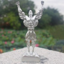 JINGHENG 자아 다듬기 조소 보디빌딩 경기 각인 트로피 헬스장 엔틱한디자인 근육 남자 기념품, 투명하고작다번실버헤라클레스, 1개