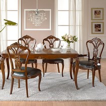 [유캐슬] 카레나 엔틱식탁 원목 4인식탁세트, 상세 설명 참조