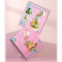 SEMBO-블록 575 개 발렌타인 데이 꽃 조명 뮤직 박스 빌딩 블록 홈 장식 애니메이션 어린이 성인을 위한, 02 575pcs WITH BOX