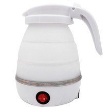 주전자 추천 600W 소형 전기 주전자 실리콘 접이식 휴대용 여행 온수 난방 보일러 차 끓는 냄비 가정용, 02 White EU Plug
