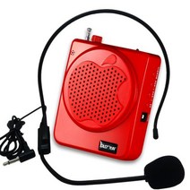메가폰 확성기 미니 미니 유선 라우드 스피커 허리 장착형 교사의 강의 Little Bee 야외 투어 가이드 TF, 02 red, 빨간.