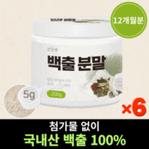 국산 백출 분말 가루 삽주뿌리 창출 삽주가루 삽주분말, 200g x 6개
