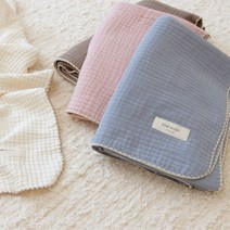 바미블랑 허니멜로 블랭킷 유아 신생아 아기 4중 요루거즈 바이오워싱 블랭킷, 모카