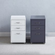 모노 3단 철제 서랍장 이동식 캐비넷 수납장 미니서랍, 다크그레이 (YWD7019-GR)