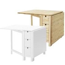 NORDEN노르덴 접이식테이블/식탁/확장형테이블, 색상:화이트 조립후배송