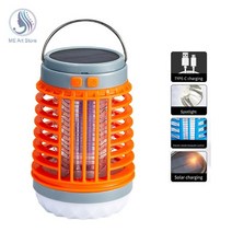 캠핑모기 퇴치기 스틱 모기향 받침대 케이스 LED 태양 전원 USB 충전 모기 킬러 램프 방수 휴대용 랜턴 야외 구충제 빛 죽이기 곤충 캠핑 태양광 퇴치 트랩, [01] Orange