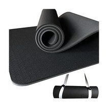 Feetlu 요가 매트 미끄럼 방지 운동 필라테스, Black/Gray, 2/5*24*72 inch, Black/Gray