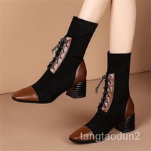 TANC 봄가을 겨울 여성구두 여성부츠 방한화 기모 힐 인조가죽 앵클부츠 패션화