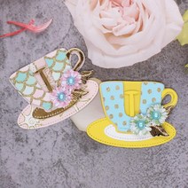 KSCRAFT Teacup Ride 금속 커팅 다이 스텐실 DIY 스크랩북 장식 엠보싱 종이 카드
