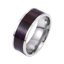 블루투스 반지 NFC 칩 링 패셔너블 호환 두꺼운 스테인레스 스틸 범용 스마트 일상용, 11+Silver