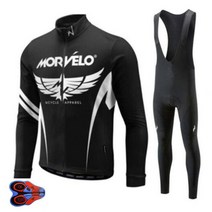 사이클복 9D 젤 패드 프로 팀 Morvelo 긴 소매 자전거저지 바지 세트 가을 자전거의류 로드자전거 유니폼 빕 키트