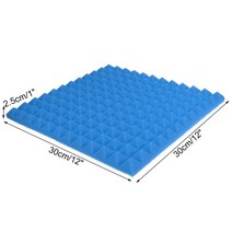 흡음패널 흡음보드30x30x2.5cm 스튜디오 어쿠스틱 폼 방음 패널 KTV 룸 자체 접착 벽 스폰지 패드 6 개, 01 파란_01 6Pcs, 6개