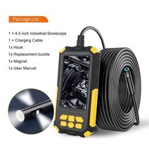 씨씨티비 소형 매장 cctv 야외 무선카메라 4.5 ips 스크린 듀얼 렌즈 산업용 내시경 2.0 mp 보어 스코프 뱀 카메라 ip68 하수관 배수 검사 카메라 8 led, 10m, p50 4.5 트리플 렌즈