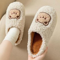 어그 미니 부츠 겨울슬리퍼 만화 곰 모피 슬리퍼 겨울 따뜻한 유지 여성 슬리퍼 비 슬립