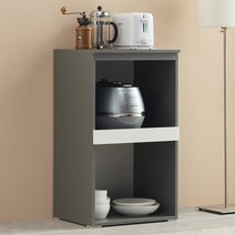 하이앤드리 뉴즈 2단 오픈 렌지대 500 밥솥 다이 전자렌지수납장, 그레이화이트